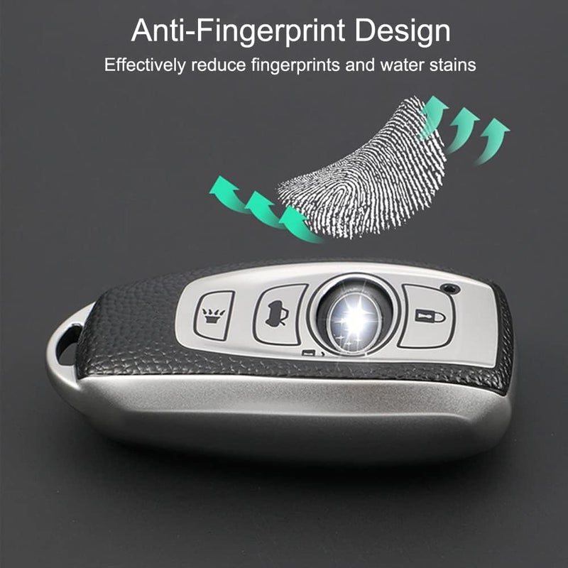 Cacacar for Subaru Key Fob Cover, Premium Soft TPU Leather Full Cover Protection Key Fob Case for Subaru Forester Outback BRZ Legacy CrossTrek Smart Key Protector ,Green - Image 3